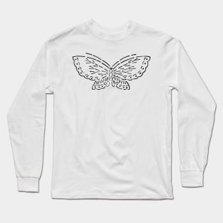 Vintage Butterfly Sketch Long Sleeve T-Shirt